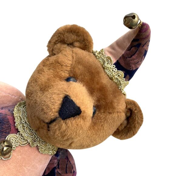 Handmade BALLARD BAINES BEAR CO JESTER Bear Plush Fully Jointed Posable 1990's - Picture 6 of 11